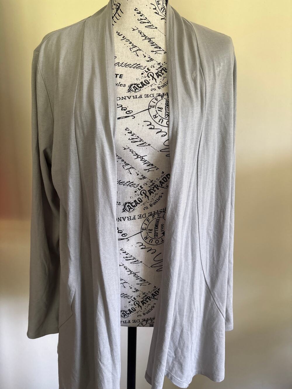 Purejill Chalk Open Front LS Cardigan Medium